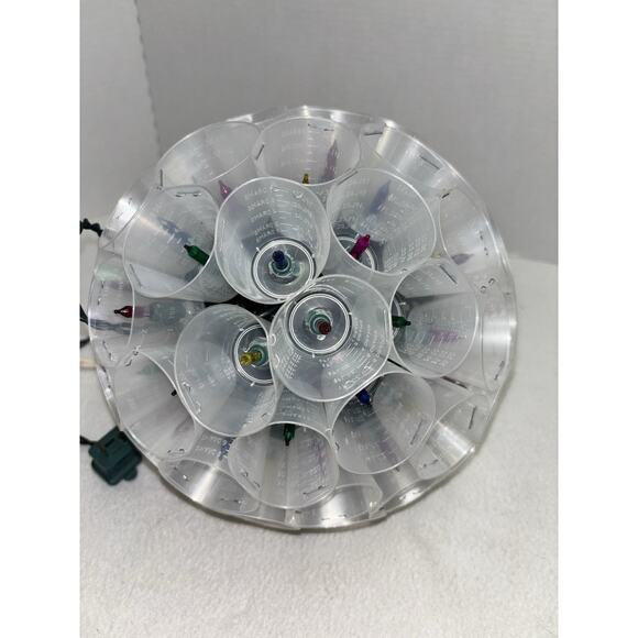 Christmas Light Ball Multi Color Bulbs Plastic Medicine Cups 9" Dia Handmade - Picture 7 of 7